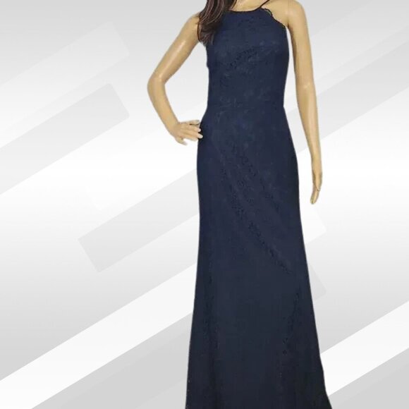 2/$50 NWOT Dessy Collection Midnight Blue Lace Gown Size 2 | Formal - Picture 3 of 8